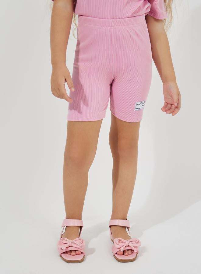 Styli Patch Detail Rib Oversized T-Shirt & Shorts Set  - Image 5