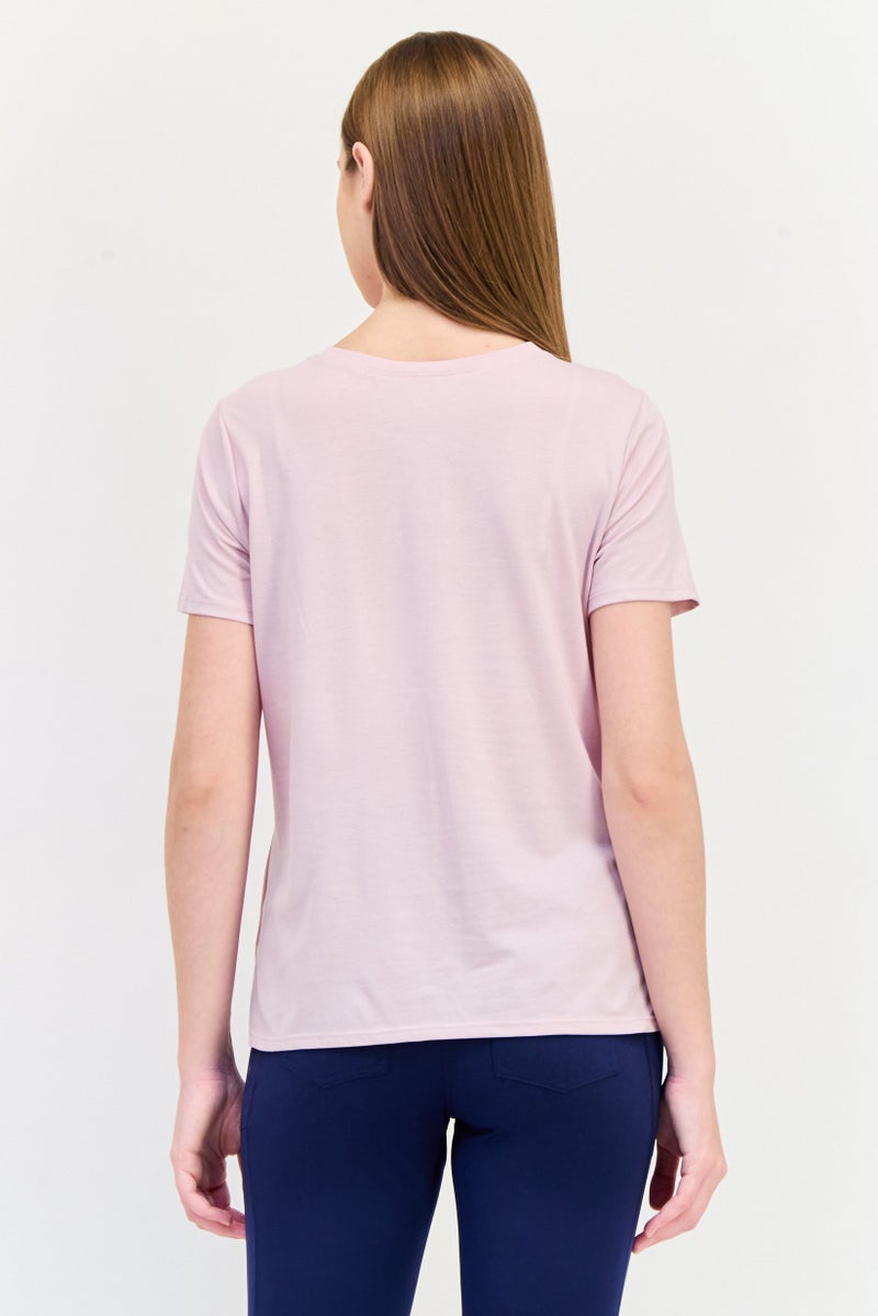 SKECHERS Women Sportswear Fit Short Sleeve Outdoor T-Shirt, Pink - Image 4