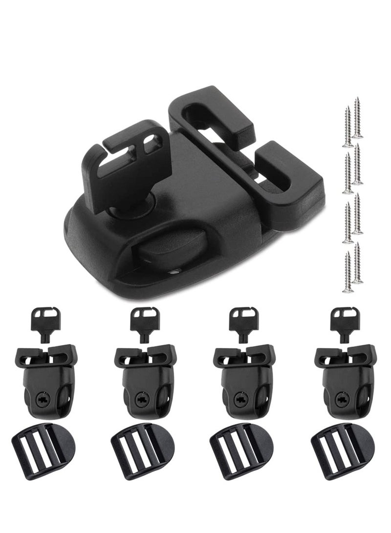 Barakah 4 Sets Spa Hot Tub Cover Clips Latch Replacement Kit, Includes Keys and Hardware Accessories, Lock for Cover Straps, 50x46mm, Ideal for Repairing Broken Latches - Image 1