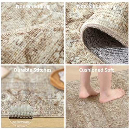 palohom Machine Washable Runner Rug for Hallway: 2'6"x8' Kitchen Runner Rugs with Rubber Backing Non Slip Stain Resistant Boho Floor Rug Soft Carpet Runners for Indoor Entryway Bedroom Bedside Farmhouse - Image 3