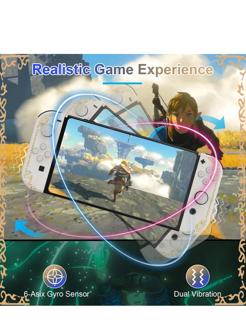 وحدة تحكم لاسلكية Joy Cons لجهاز Nintendo Switch، وحدة تحكم بديلة L/R متوافقة مع Nintendo Switch/Lite/OLED، عصا التحكم مع تنبيه/لقطة شاشة/اهتزاز مزدوج (أبيض) - Image 4