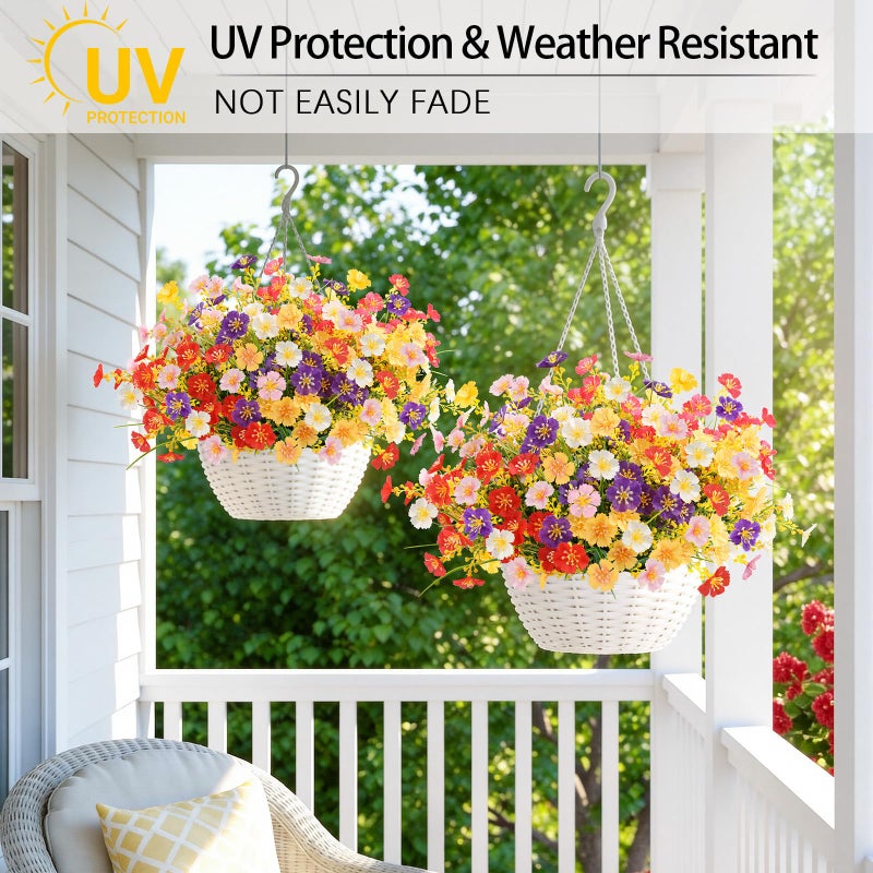MACTING 12 Bundles Artificial Flowers for Outdoors UV Resistant Fake Flowers No Fade Faux Plastic Plants for Planters Patio Porch Yard Window Home Outside Garden Spring Decorations(Mix Color) - Image 3