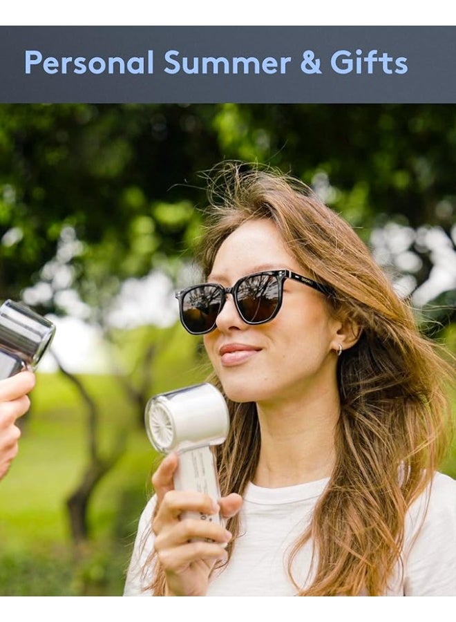 ACLIX Transparent Portable Handheld Fan, 16000RPM Powerful Turbo Personal MiniFan with Digital Display for Women Men Travel/Work/Home/Outdoor White - Image 3