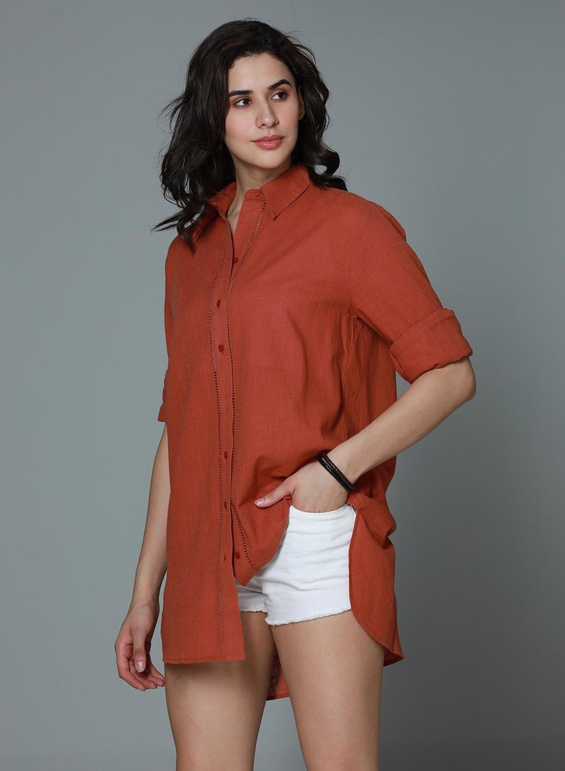 HIGH STAR Rust Shirt For Women - Image 3