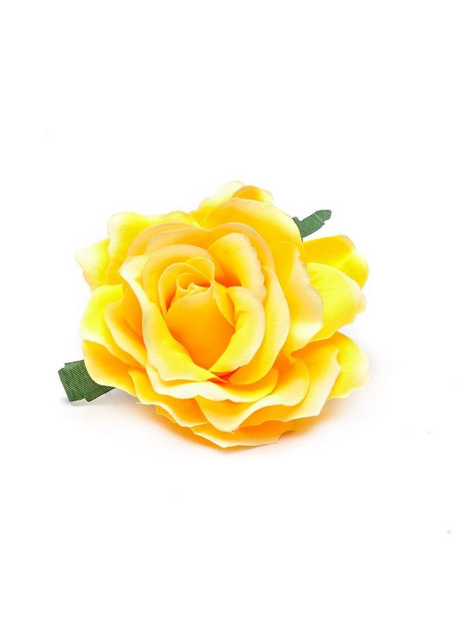 VEICOSTT - Eicostt Women Rose Flower Hair Clip Hair Accessories Flower Brooch Pin Zfj11 (Yellow) - Image 1