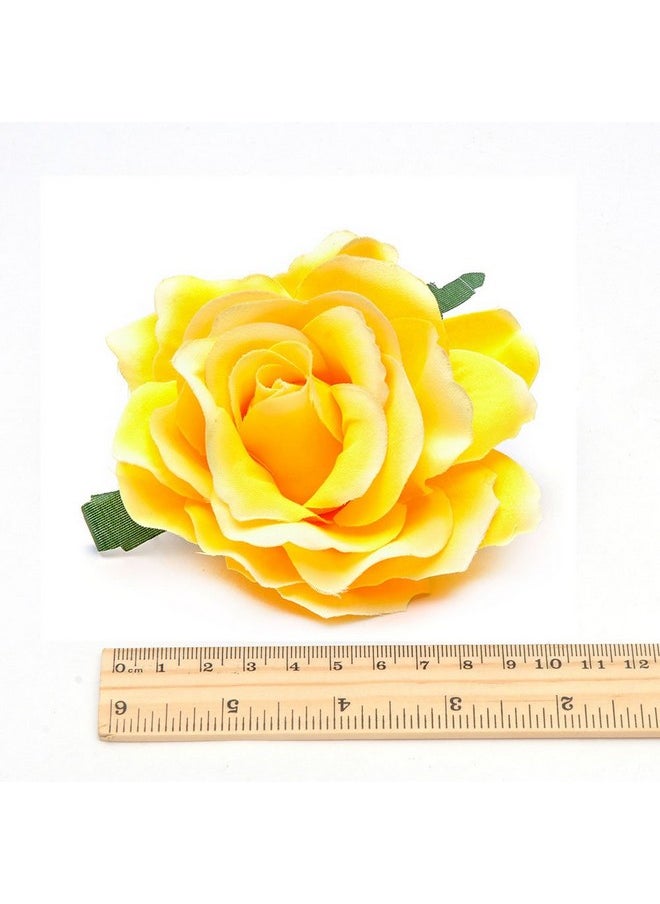 VEICOSTT - Eicostt Women Rose Flower Hair Clip Hair Accessories Flower Brooch Pin Zfj11 (Yellow) - Image 1
