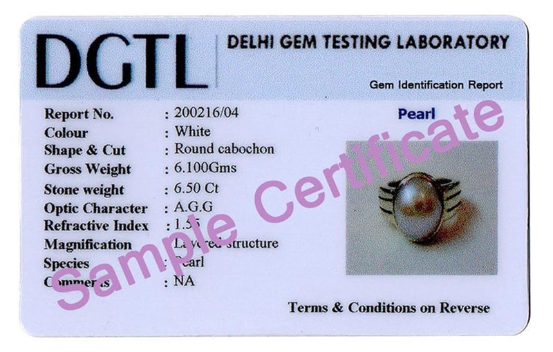 CLARA Pearl Moti 3cts or 3.25ratti Stone Silver Adjustable Ring for Men - Image 2