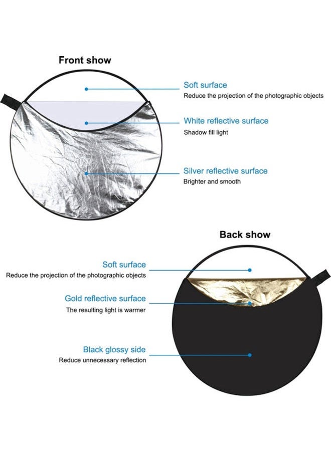 NIBEMINENT 5-In-1 Folding Photographic Reflector Board 60cm Multicolour  - Image 5