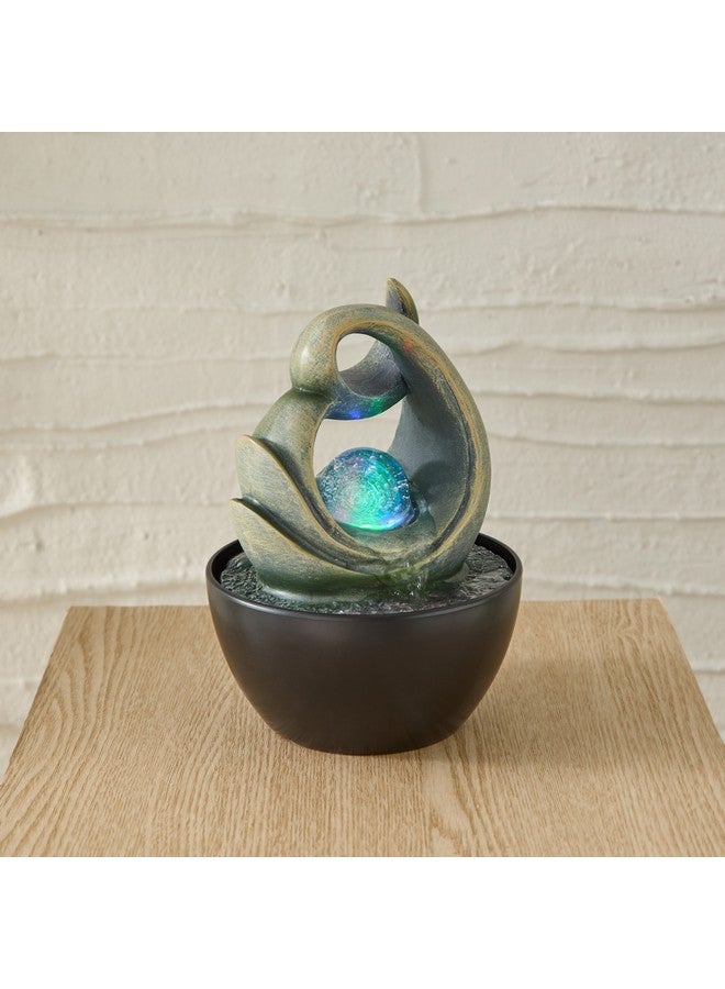 Home Box نافورة بيلين الحديثة مع كرة متدحرجة وضوء LED 13 × 13 سم - Image 1