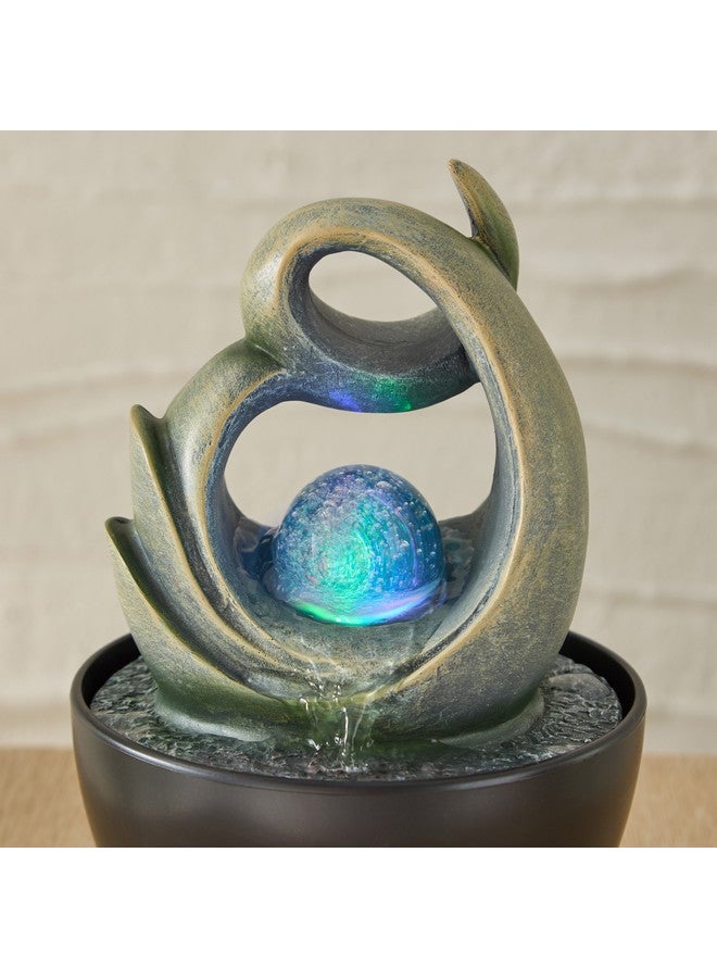 Home Box نافورة بيلين الحديثة مع كرة متدحرجة وضوء LED 13 × 13 سم - Image 3