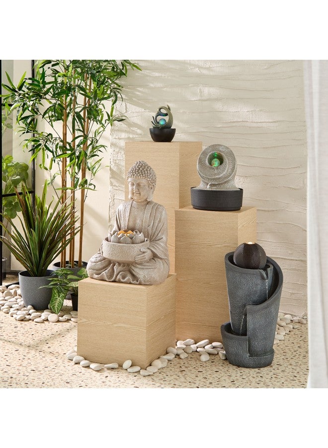 Home Box نافورة بيلين الحديثة مع كرة متدحرجة وضوء LED 13 × 13 سم - Image 4