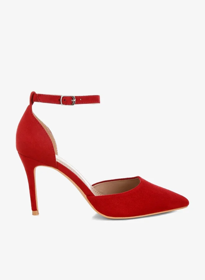London Rag Microfiber Stiletto Sandals in Red