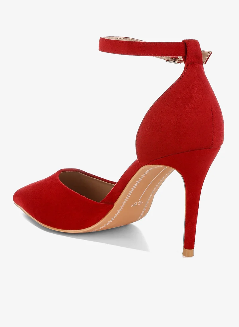 London Rag Red Microfiber Stiletto Sandals in Red for Women | Best Price UAE