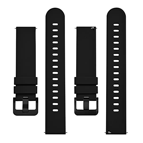 BISONSTRAP Silicone Watch Bands, Slim Watch Straps with Quick Release, 18mm, Black with Black Buckle - Image 3