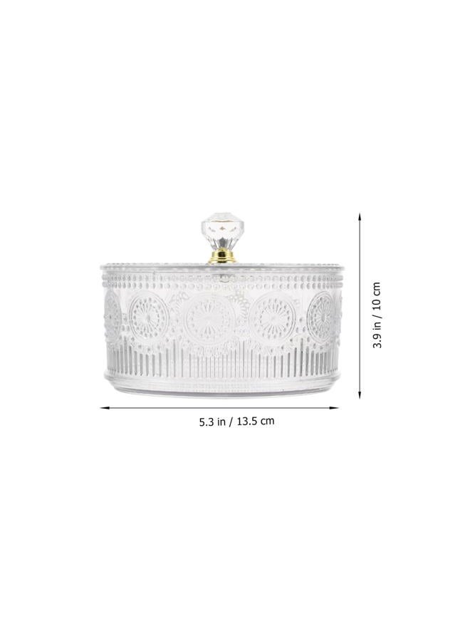 HOLIDYOYO Apothecary Jar with Lid Embossed Plastic Candy Cookie Bowl with Lid Decorative Jewelry Organizer Box for Home Party - Image 2