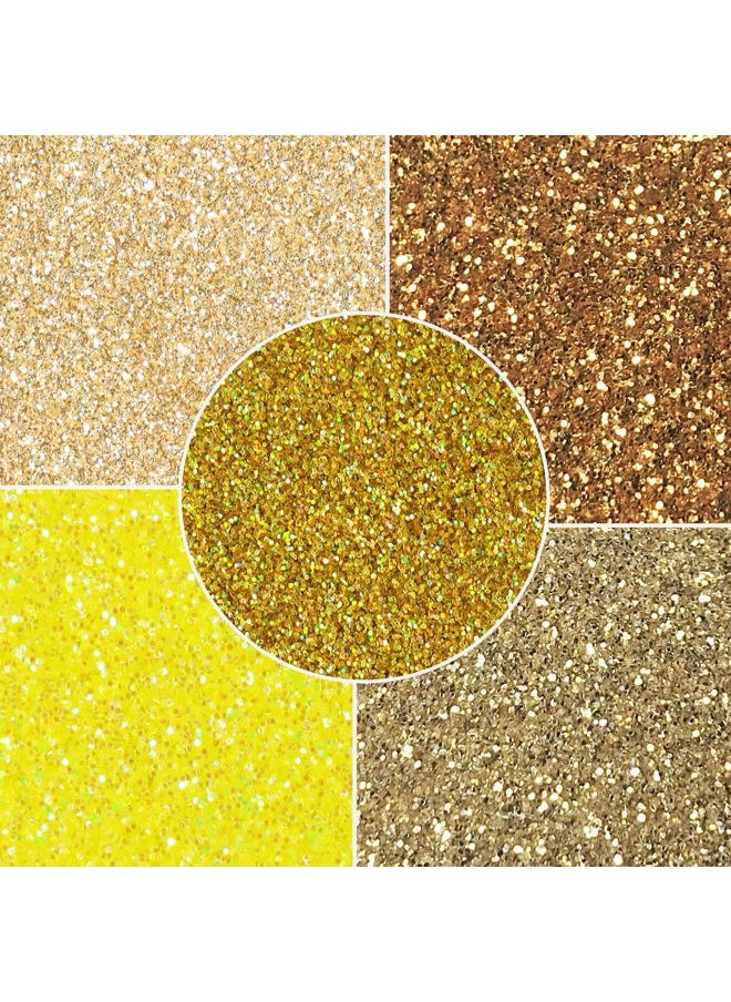MARBLERS Cosmetic Grade Fine Glitter 5-Pack [Gold Feeling] 0.90oz (25g) | Non-Toxic | Vegan | Cruelty-Free | Eyeshadow, Nail Polish, Nail Art | Festival, Rave & Party Makeup | Body & Face  - Image 2