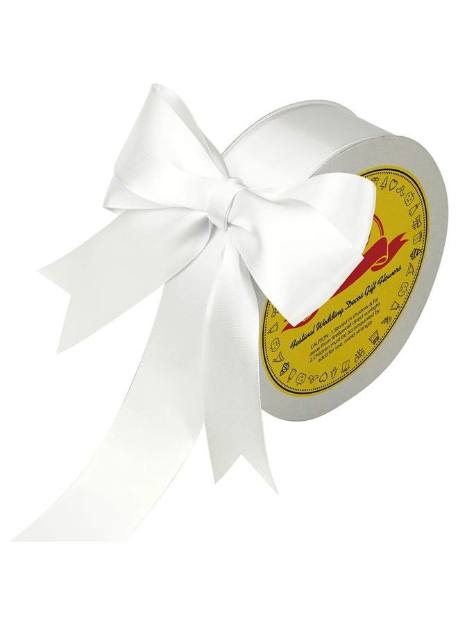 LEEQE Double Face White Satin Ribbon 1-1/2 inch X 50 Yards Polyester White Ribbon for Gift Wrapping Very Suitable for Weddings Party Hair Bow Invitation Decorations and More - Image 2