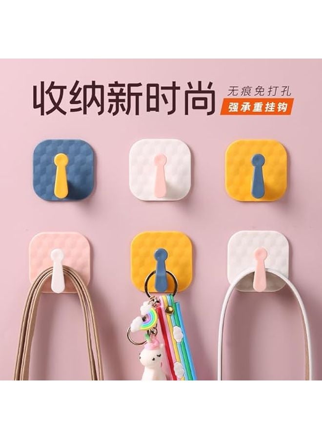 خطافات لاصقة وردية بيضاء 20 قطعة لا تحتاج إلى تثقيب ولا تترك أثرًا للحمام والمطبخ وجدران المفاتيح والملابس - Image 4