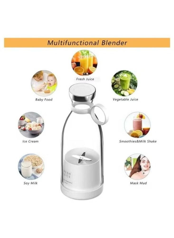 Dreamzon - Portable Blender Personal Blender Portable Electric Juicer Kettle Bottle for Shakes, Mini Fruit Battery Rechargeable Portable USB Blender Smoothie maker White - Image 1