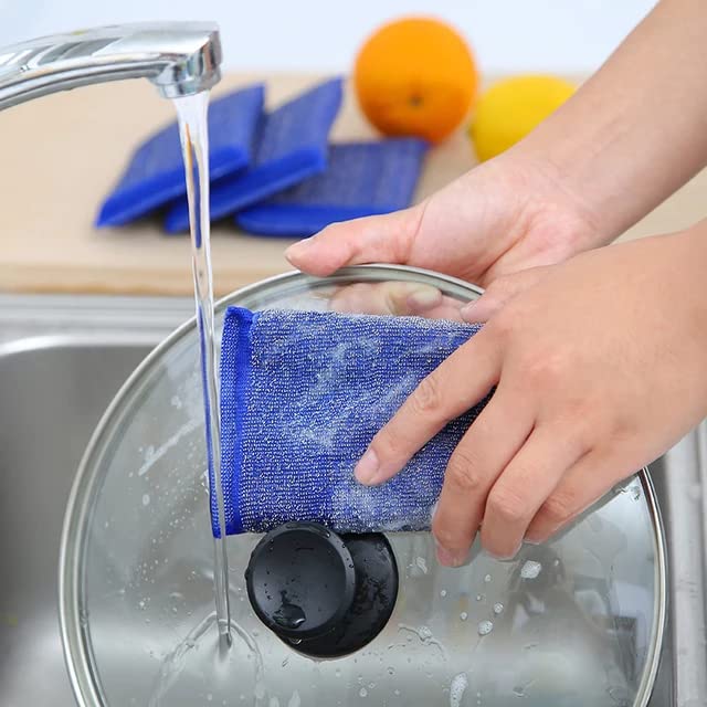 XML Sponge Wipe Scrubber pad for Dish Washing Kitchen Cleaning Accessories Items Bathroom Toilet Tiles Cleaning Products Tools(Multi Color) Pack of 3 - Image 3