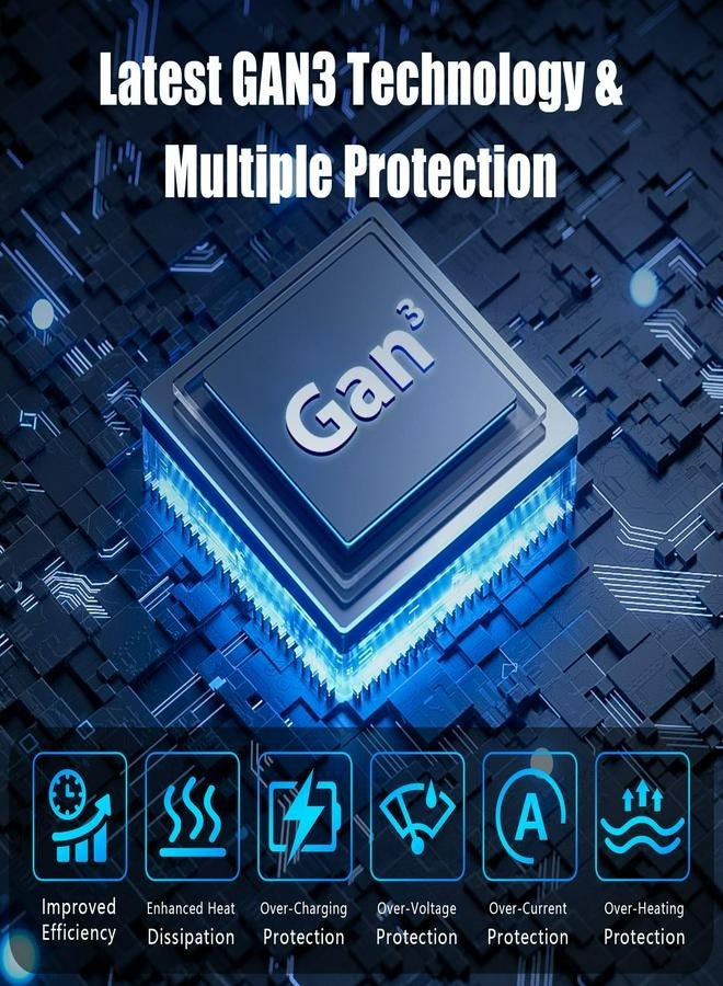 Beauenty 268W GaN Type-C Charger, 8-Port USB C Fast Charging Station for MacBook Air, iPhone 15/14, Samsung S24, iPad, 100W PD USB-C  18W QC USB-A Ports, Wall Charger Power Strip Adapter - Image 3