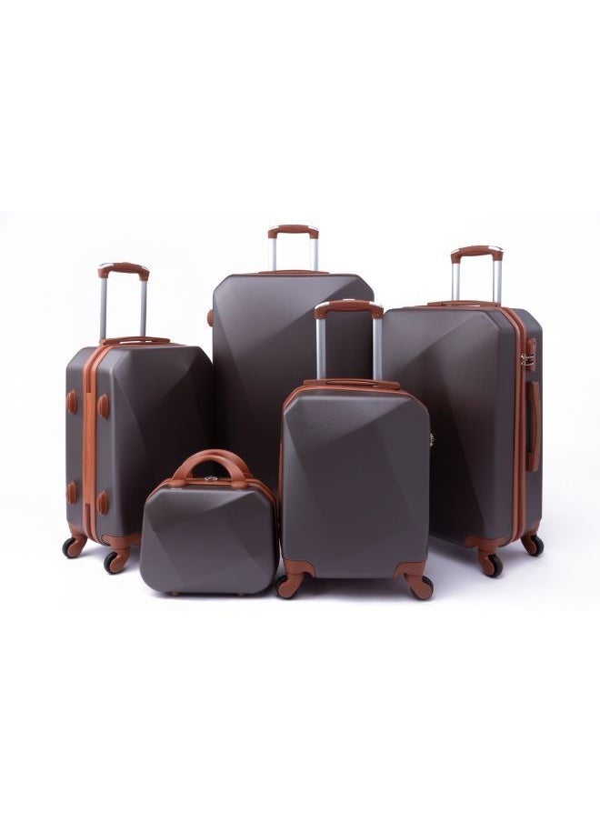 LIMRA - Limra Luggage Trolley Bags set of 5 Pcs Coffee - Image 1