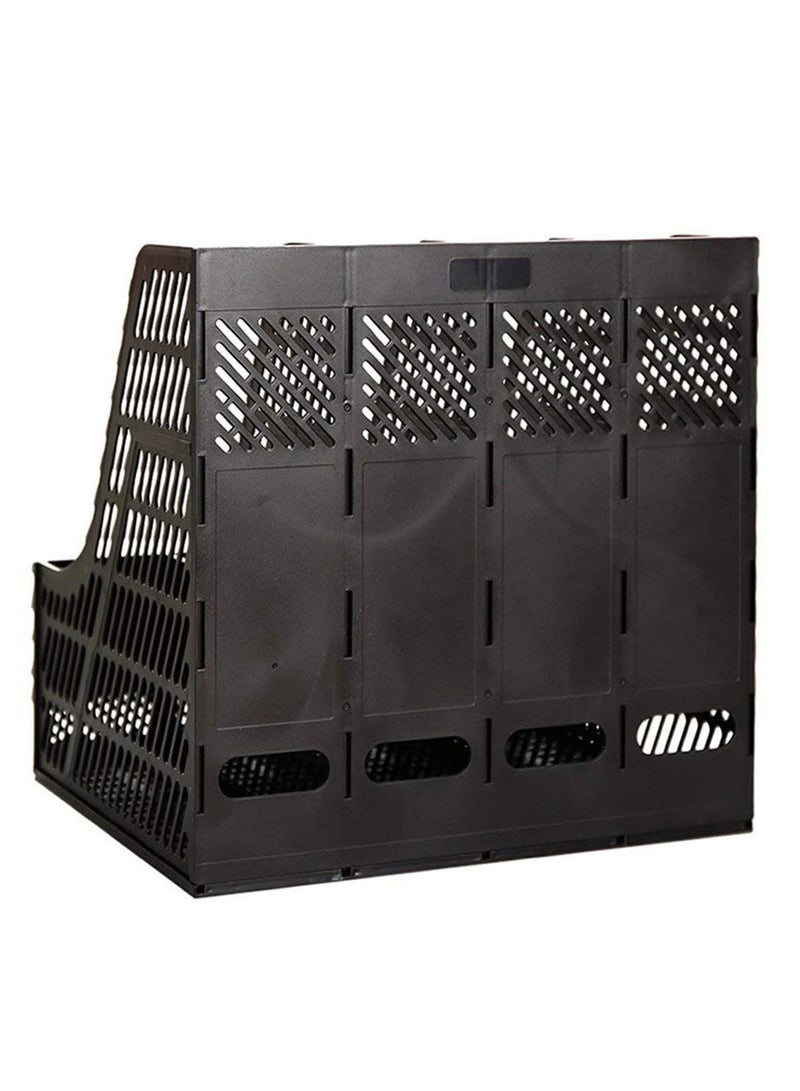4 Sections Mesh File Shelf Desktop File Rack Paper Book Holder Document Tray Organizer Storage Box for School Office Supplies Home Office Organization - Image 2