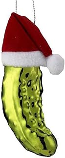 Kurt S. Adler Kurt S. Adler Noble GemsÃ¢â€žÂ¢ Pickle In Santa Hat Glass Ornament - Image 1