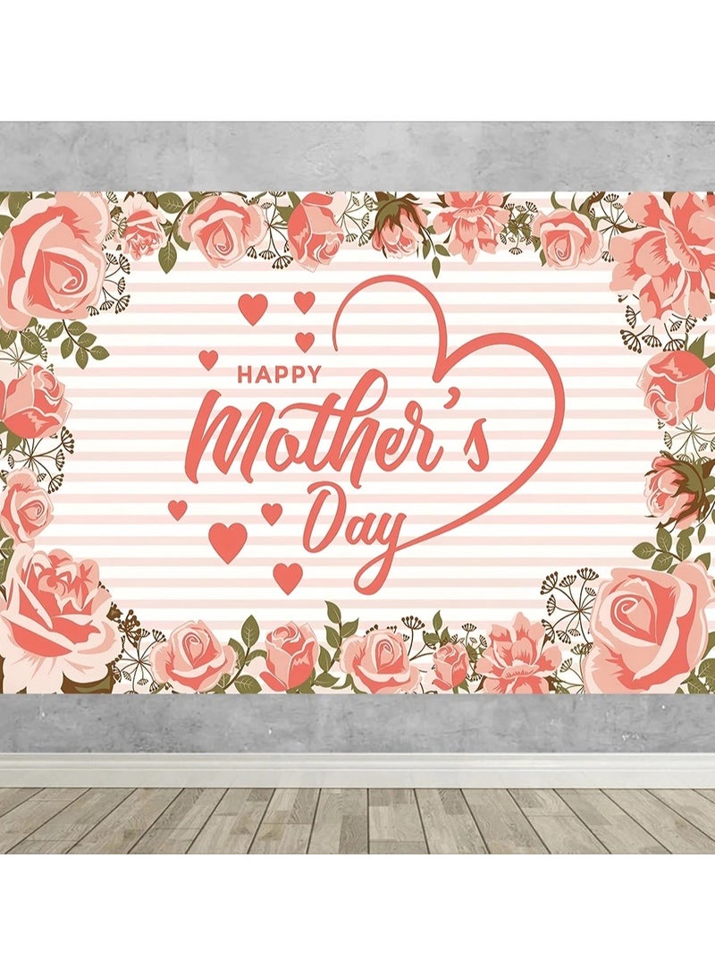 Mother's Day Decoration Backdrop with a Lovely Floral Design in Pink to Add a Special Touch to Mother's Day – Size 100*150 cm - Image 3