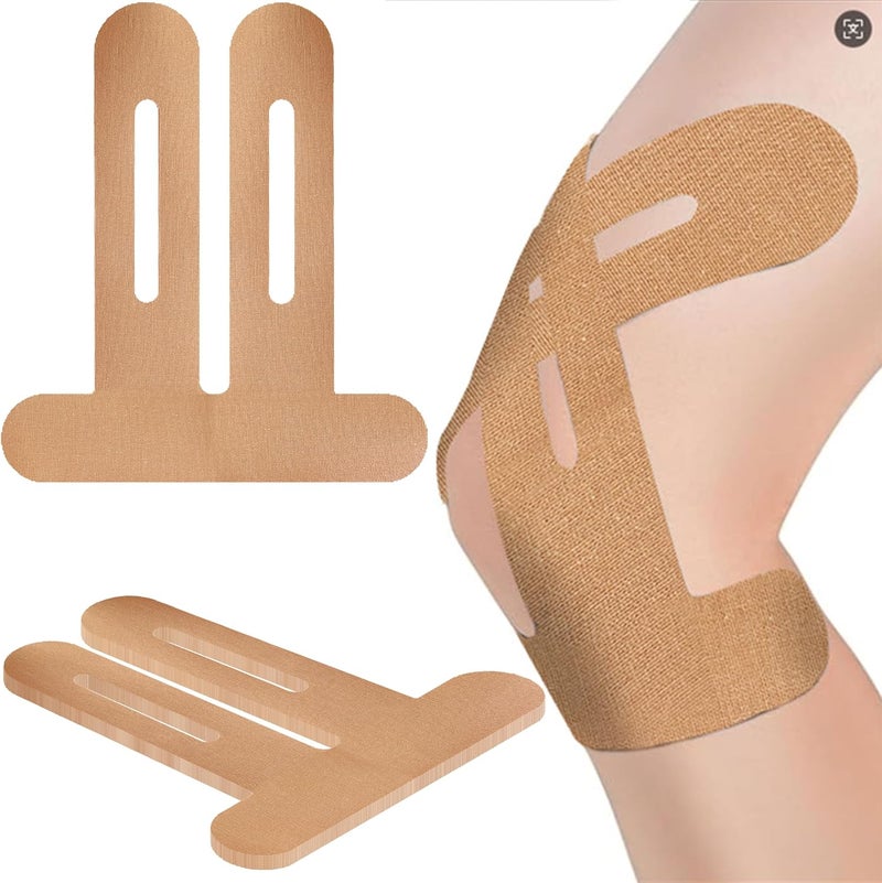 KneeFlex Kinesio Precut Tape - 12 Units Elastic Waterproof Breathable (Beige) - Image 2