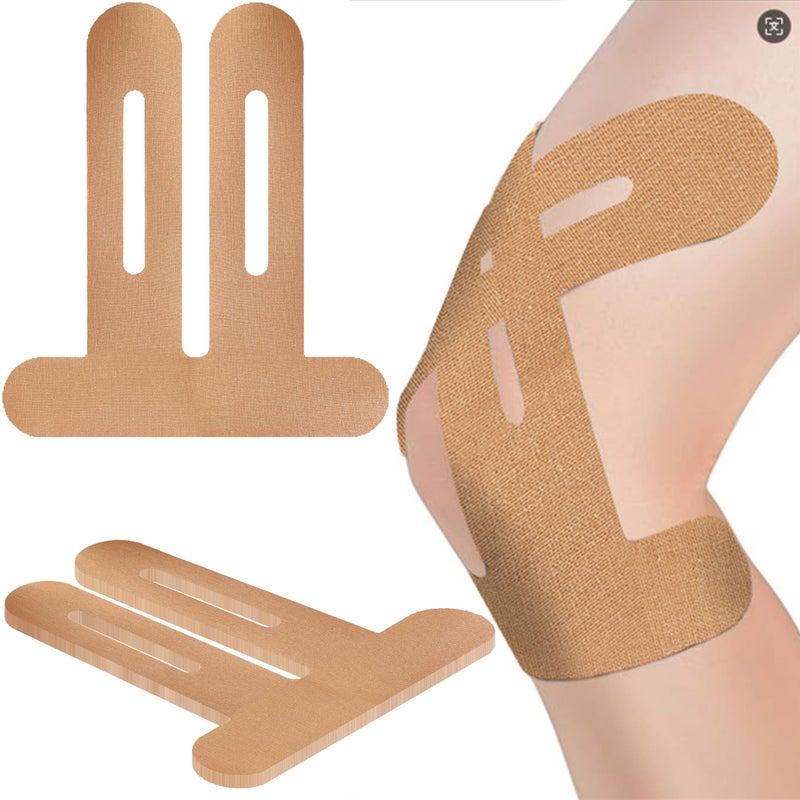 KneeFlex Kinesio Precut Tape - 12 Units Elastic Waterproof Breathable (Beige) - Image 1