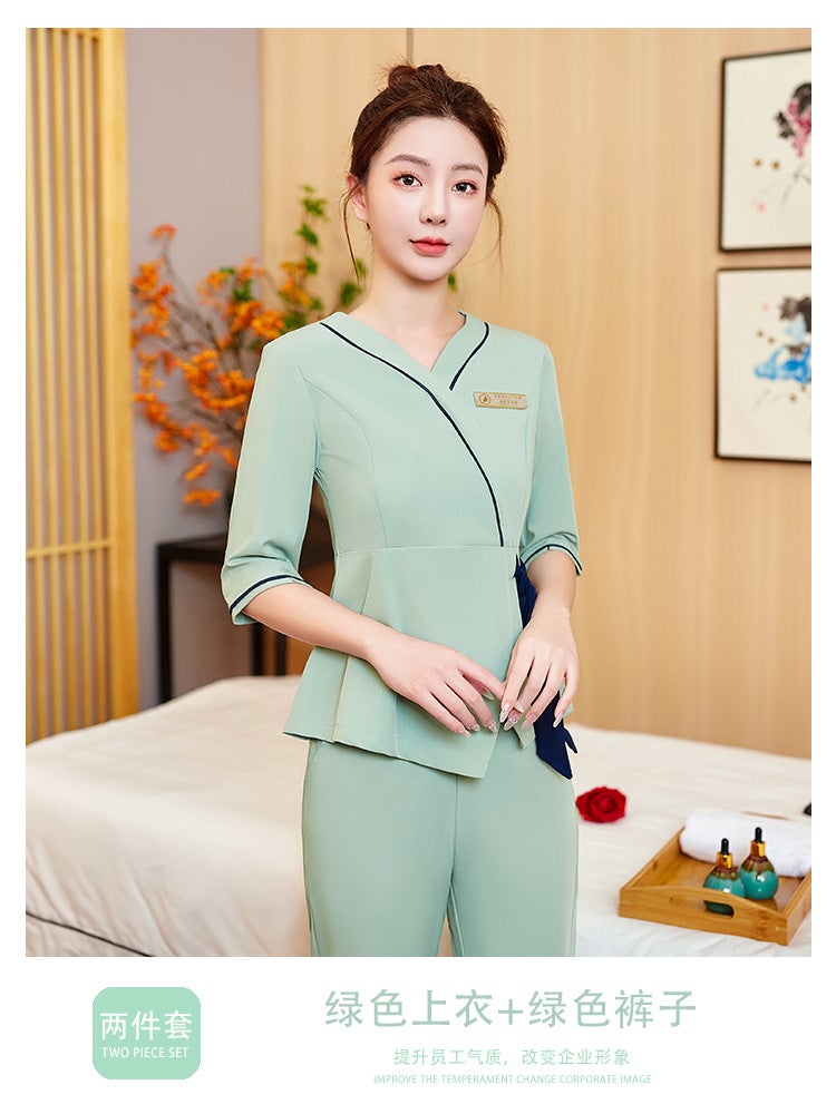 Senior Beautician Work Clothes Female Autumn Beauty Salon Skin Management Health Care Foot Bath Technician Pedicure Temperament Suit - Image 1