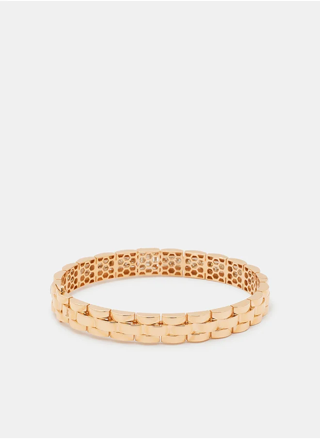 أناكا 18Kt Rose Gold Bangles Studded with Natural Diamonds