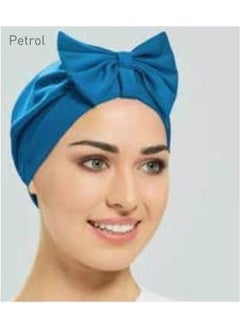 Adasea Bow Petrol Hijab Swimsuit Cap  - Image 1