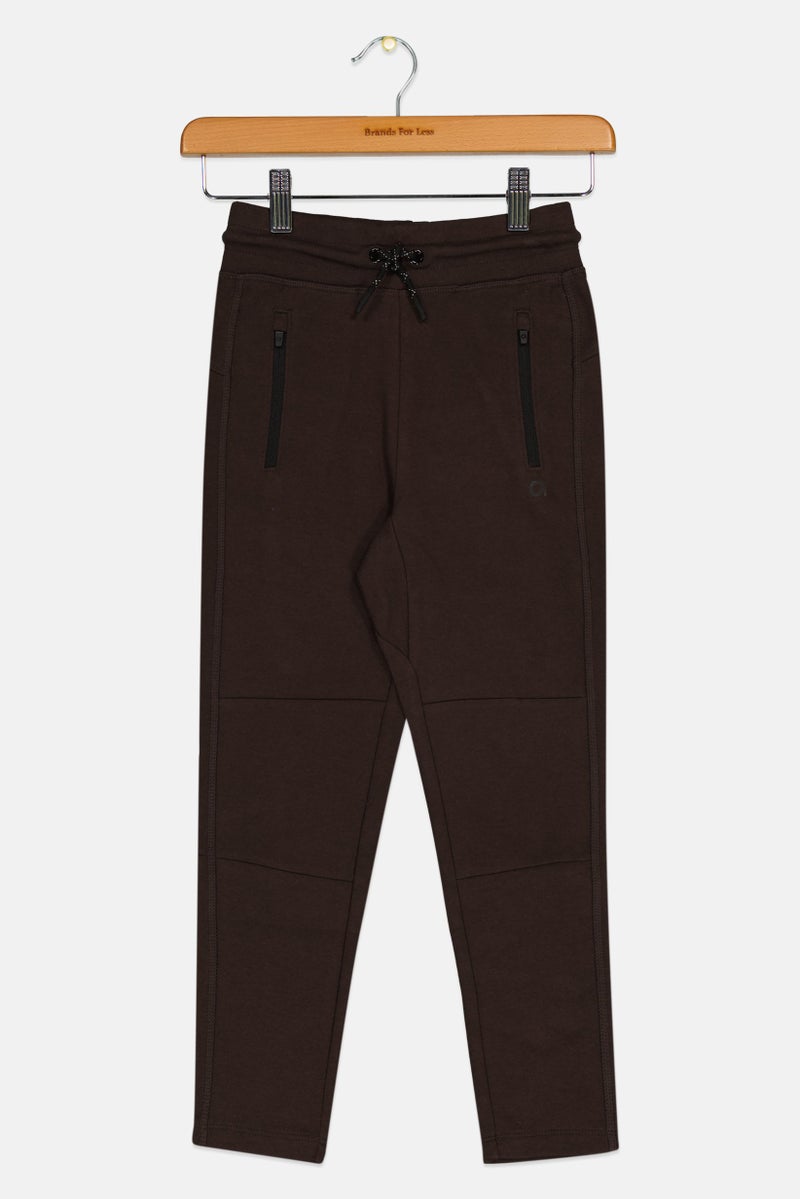 GAP سروال جوجر للأطفال الأولاد بخطوط سادة، بني - Image 1