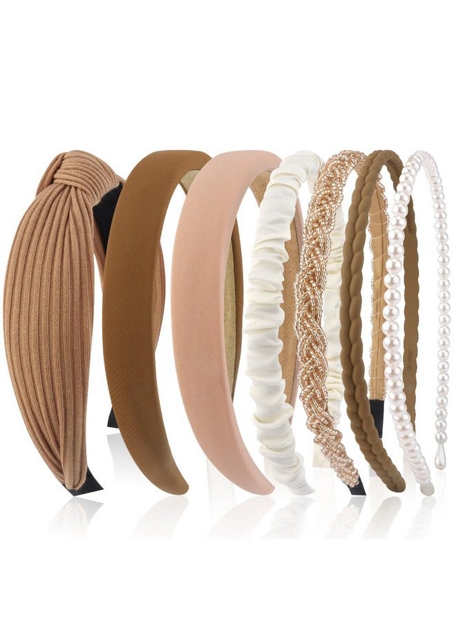 Ahoney 7 Pack Headbands For Women Girls Headbands Trendy Non Slip Hairbands Cute Hair Accessories Multistyle Headband Pack Diademas Para Mujer (Neutral) - Image 1
