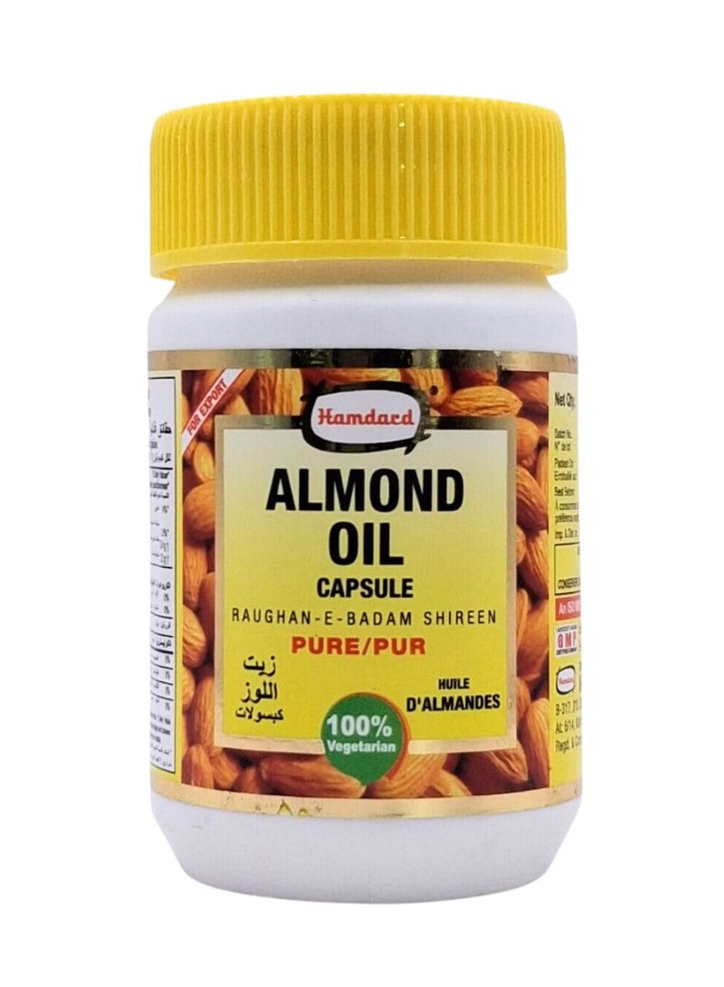 Hamdard كبسولات زيت اللوز، روغن بادام شيرين، 60 كبسولة - Image 1