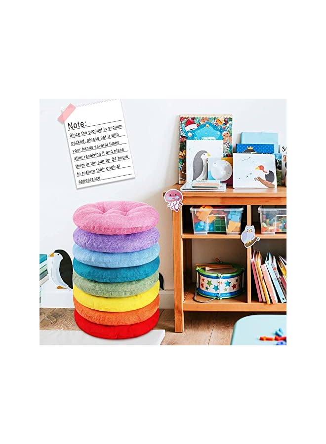 The Bros 8 Pieces 15 Inch Round Floor Cushions for Kids and Toddlers, Flexible Seating for Classroom Furniture,Daycare,Yoga and Meditation, Multicolor,40 * 40 * 9cm - Image 4