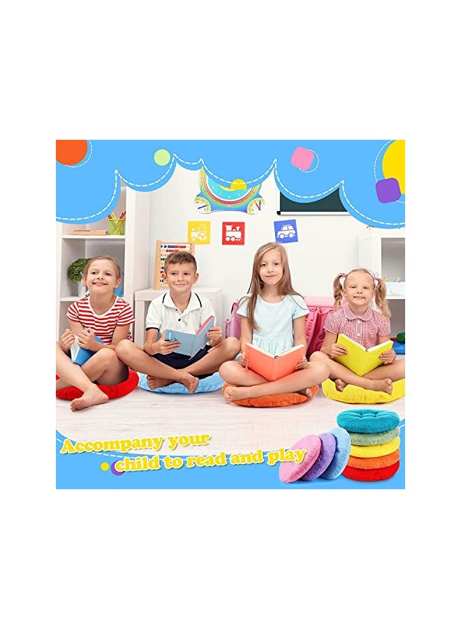 The Bros 8 Pieces 15 Inch Round Floor Cushions for Kids and Toddlers, Flexible Seating for Classroom Furniture,Daycare,Yoga and Meditation, Multicolor,40 * 40 * 9cm - Image 5