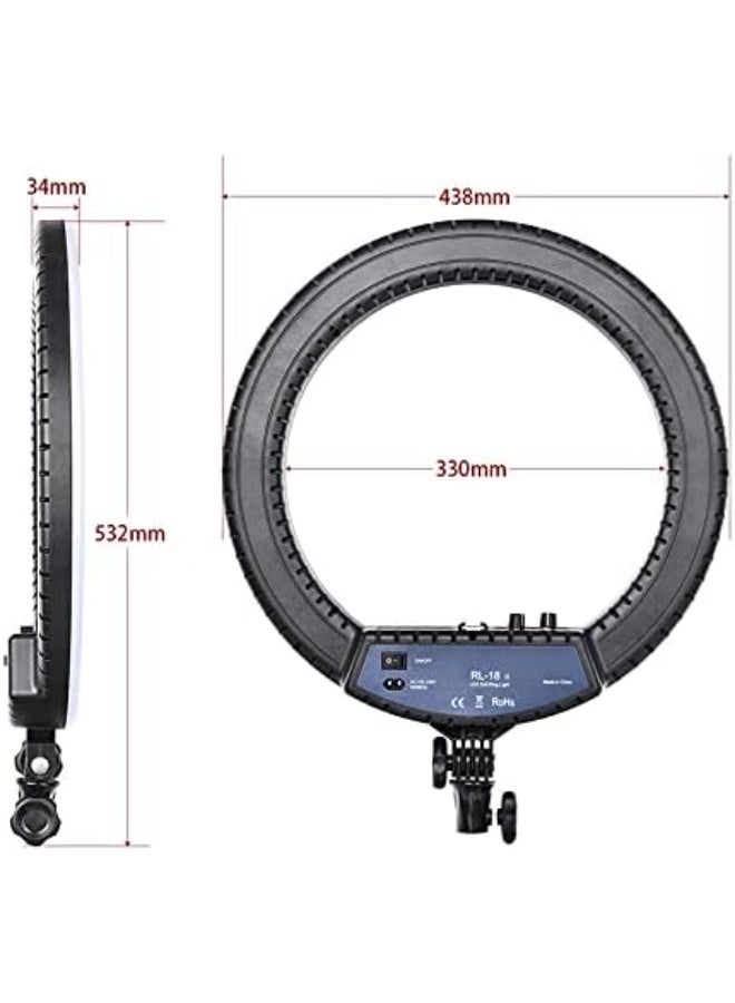 RL-21 LED Ring Light – Soft Light for Photography, Makeup, and Video – Black/White  - Image 2