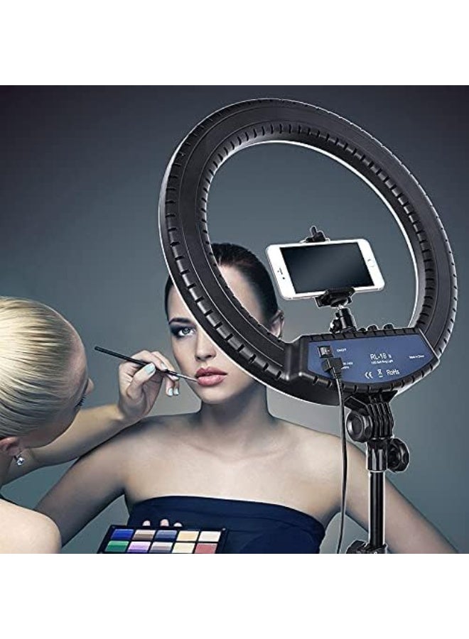RL-21 LED Ring Light – Soft Light for Photography, Makeup, and Video – Black/White  - Image 4