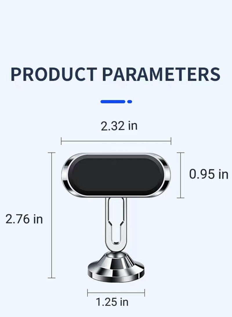 Magnetic Phone Holder,【Super Magnet】【with 2 Metal Plates】 Car Magnetic Phone Holder, Universal Dashboard Car Holder for iPhone,Samsung and Other Phones (Silver) - Image 5
