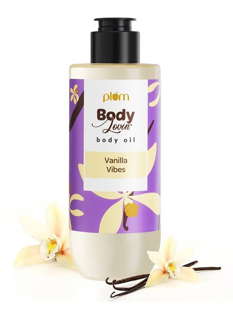 BodyLovin' Vanilla Vibes Body Oil | Intense Moisture & Instant Glow | Long Lasting Warm Vanilla Fragrance | Non-Greasy & Lightweight | Soft & Nourished Skin | For Dry To Very Dry Skin (200 ml)