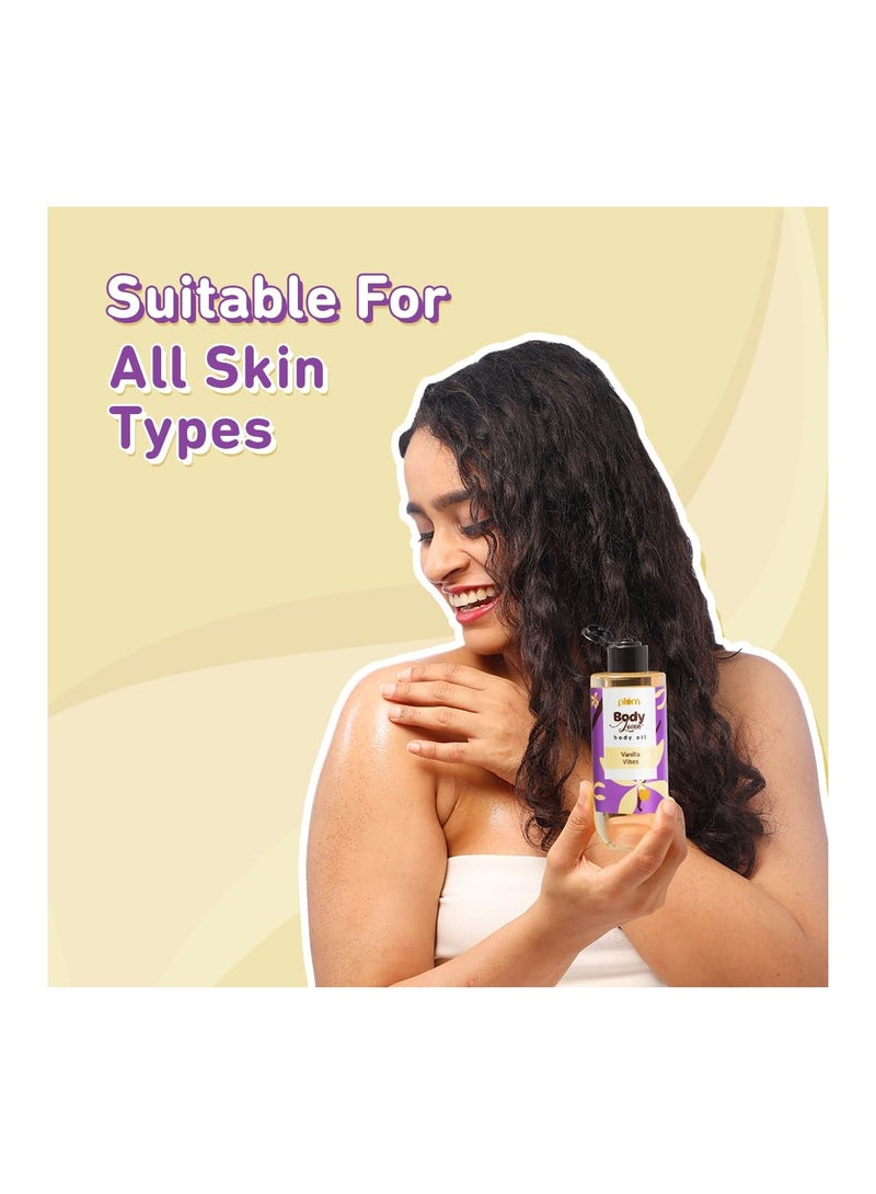 بلوم زيت الجسم بودي لوفين فانيليا فايبس | رطوبة مكثفة وتوهج فوري | عطر الفانيليا الدافئ طويل الأمد | غير دهني وخفيف الوزن | بشرة ناعمة ومغذية | للبشرة الجافة إلى الجافة جدًا (200 مل) - Image 5