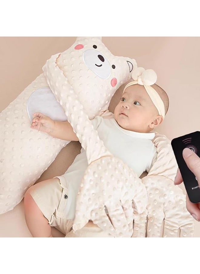 DUNISO Baby Pat Sleeping Toys, Exhaust Pillows, Sleep Soothing Dolls (With Automatic Soothing Palm Pads), Cute Cartoon Remote Control Automatic Hand Pillows, Can Be Hugged And Coaxed To Sleep, Can Be Heated, Help Sleep And Prevent Fright (Bear)  - Image 4