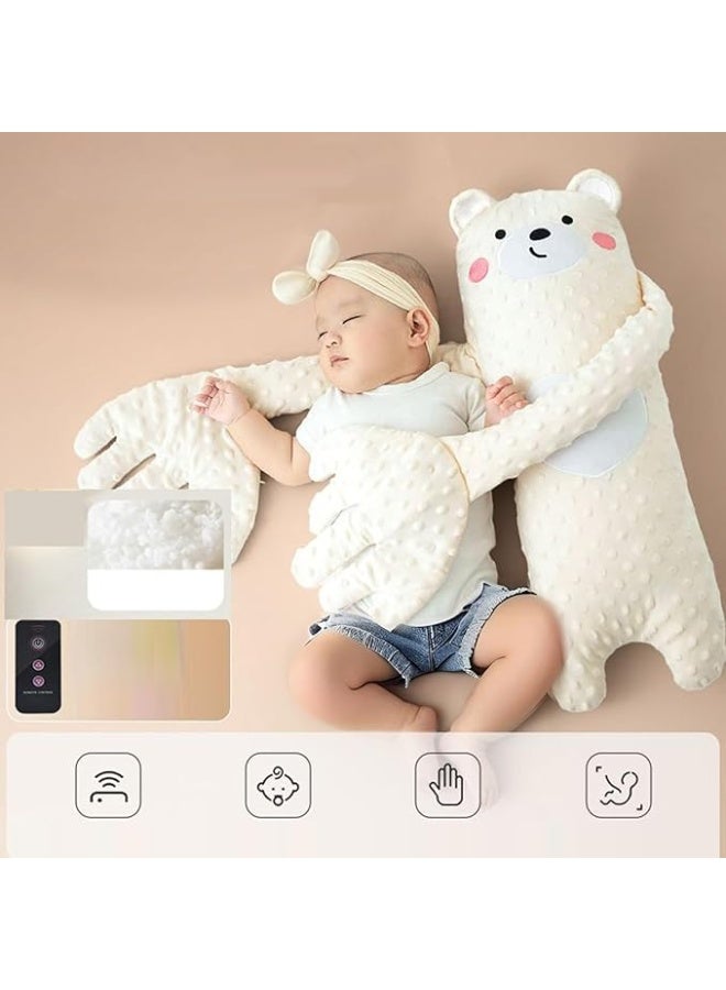 DUNISO Baby Pat Sleeping Toys, Exhaust Pillows, Sleep Soothing Dolls (With Automatic Soothing Palm Pads), Cute Cartoon Remote Control Automatic Hand Pillows, Can Be Hugged And Coaxed To Sleep, Can Be Heated, Help Sleep And Prevent Fright (Bear)  - Image 3