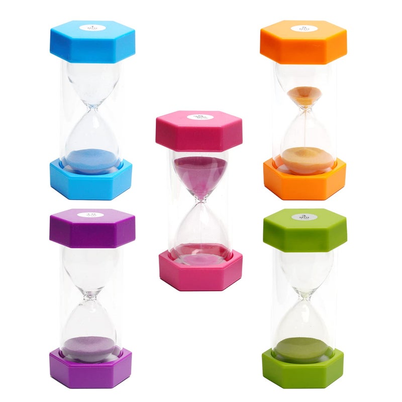 SANDTIMER 5 PcsColorful Hourglass Sand Timers Acrylic Hourglass Timer Kitchen Timer1351030 Minutes Sandglass for Classroom Home Kitchen Office Decoration