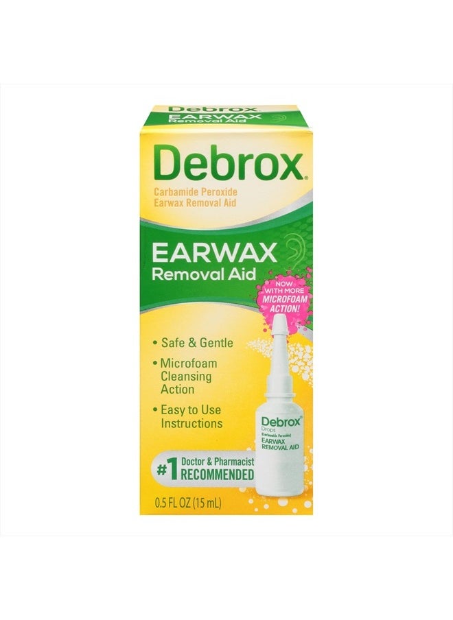 Debrox Ear Wax Removal Drops, Gentle Microfoam Ear Wax Remover, 0.5 Fl Oz  - Image 1