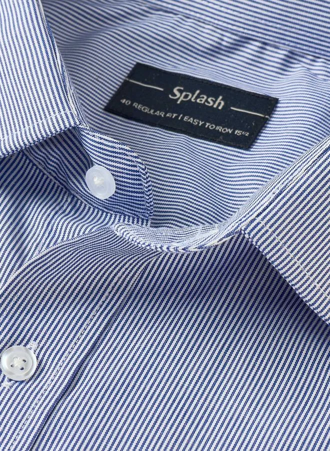 Splash FAV Regular Fit Collared Striped Long Sleeves Shirt