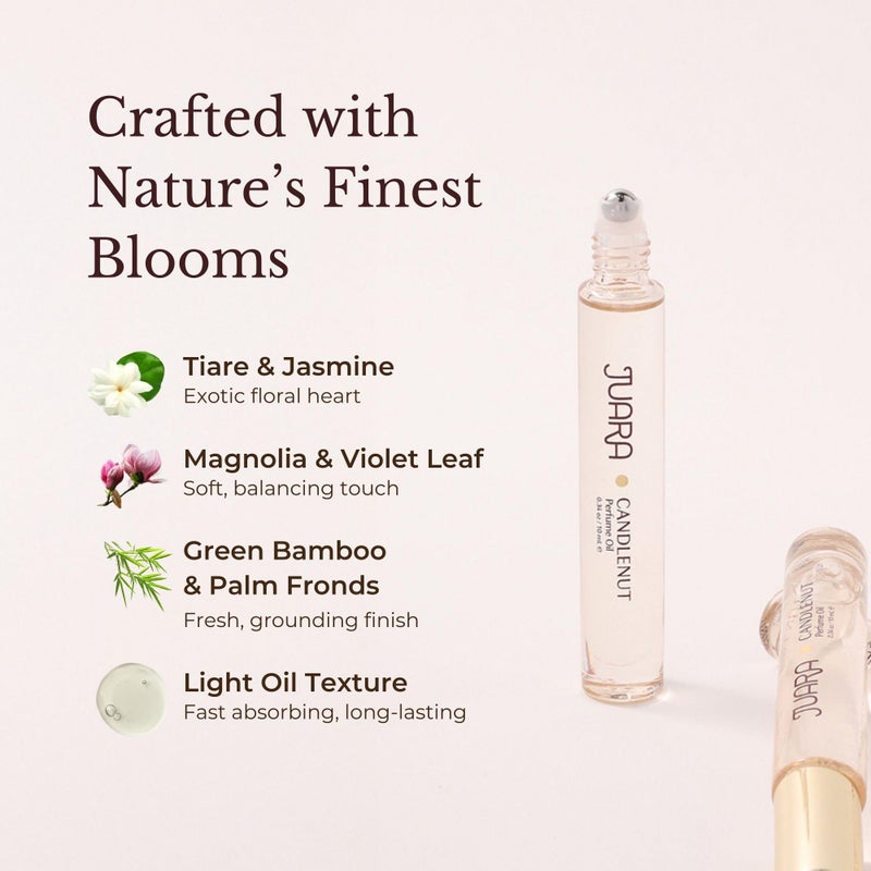 Juara - Candlenut Perfume Oil | Roll-on | Tropical Fragrance for Women | Natural Ingredients | Long Lasting Luxury | Alcohol-Free | Paraben & Sulfate Free | 0.34 oz (10mL) (Candlenut) - Image 5